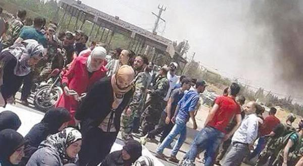 تظاهرات نادر شیعیان برای درخواست از اسد به رفع محاصره کفریا و الفوعه